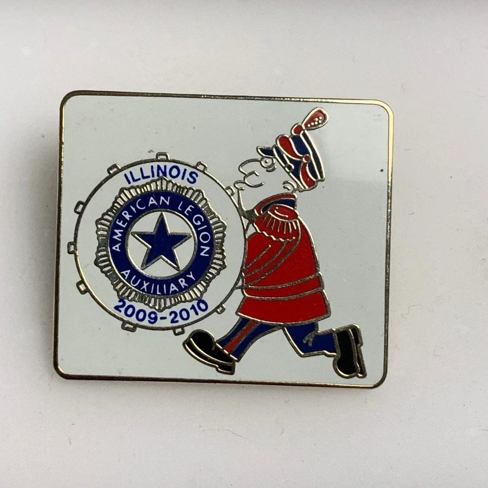Illinois American Legion Auxiliary 2009-2010 Drummer Enamel Pin Julia Moore